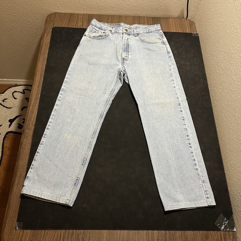 Vintage Levis USA Made Jeans 32x27 Distress 505 Stonewash Relaxed Baggy 90s Levi